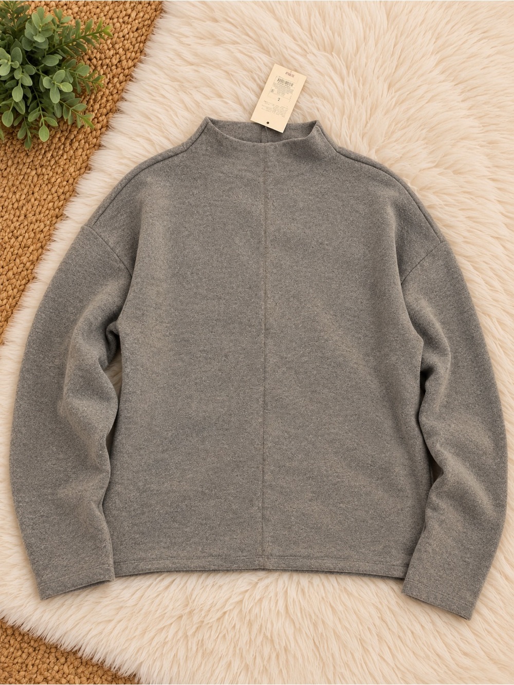a new day Gray Mock Neck Pullover Sweater